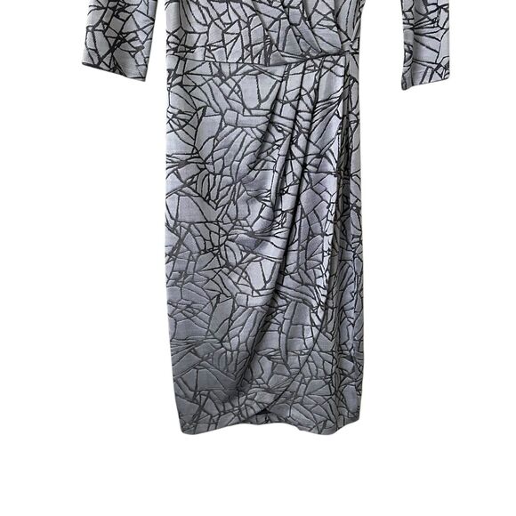 FRENCH CONNECTION Faux Wrap Fitted Knee Length Dress Sz 6‎ - Picture 3 of 5